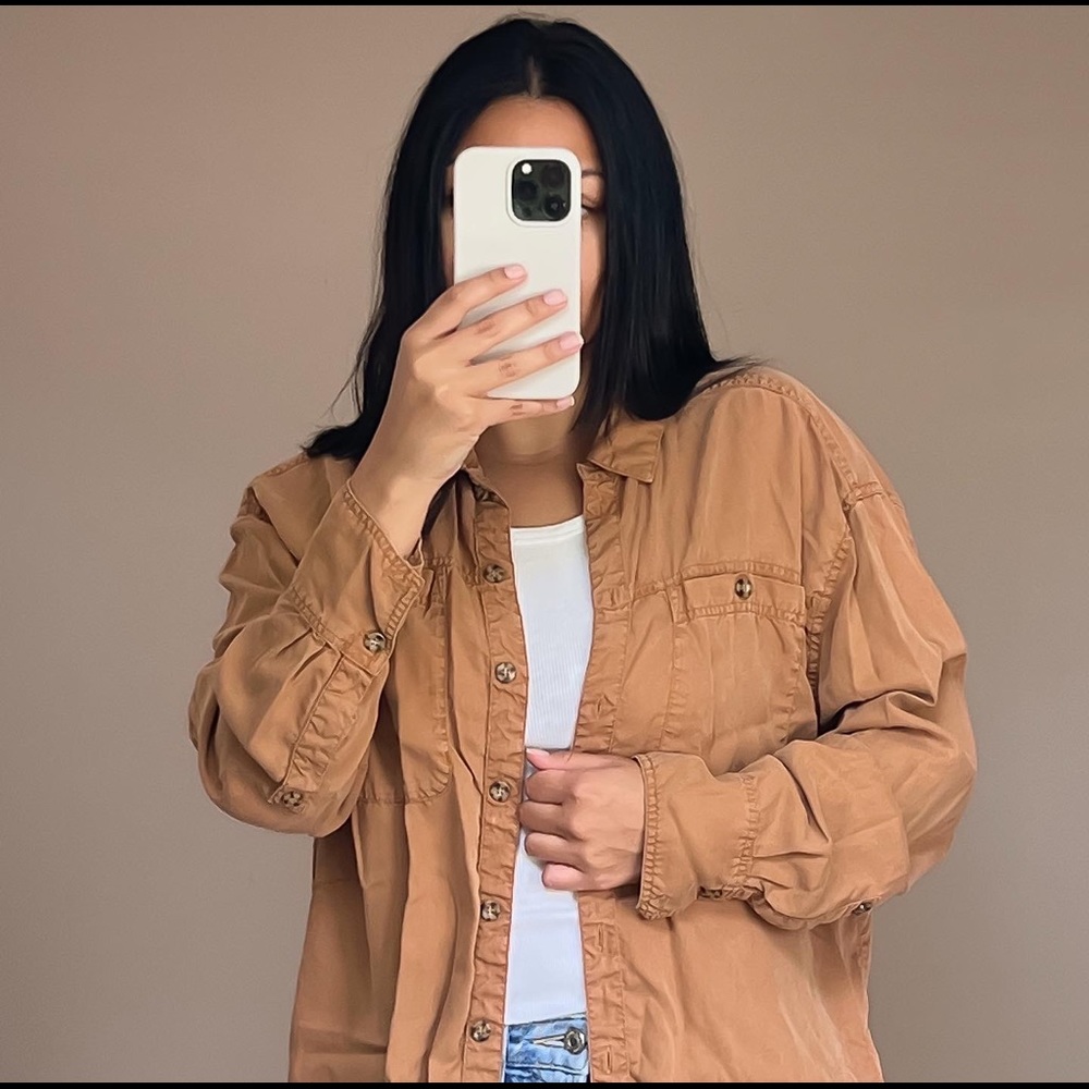 Top Shop Brown Button Up Size 4-6